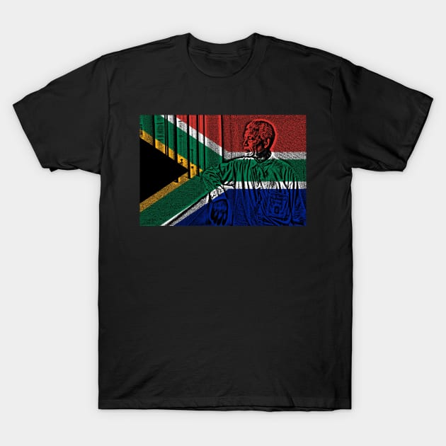 Nelson Mandela South African Flag T-Shirt by Historia